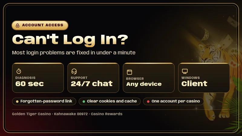 Golden Tiger Casino login help