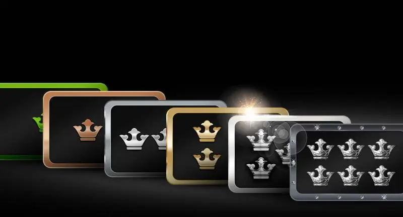 Casino Rewards VIP tier cards